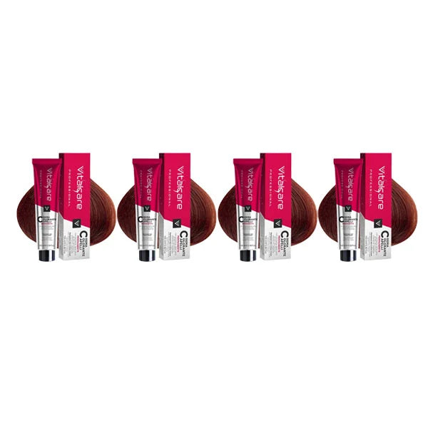 Vitalcare | Professional - Professional Permanent Coloring, n° 7/4, Blond Auburn, 100ml Pack of 4