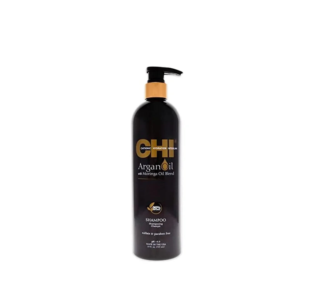CHI Argan & Moringa Oil Shampoo for Unisex, White, 25 Oz