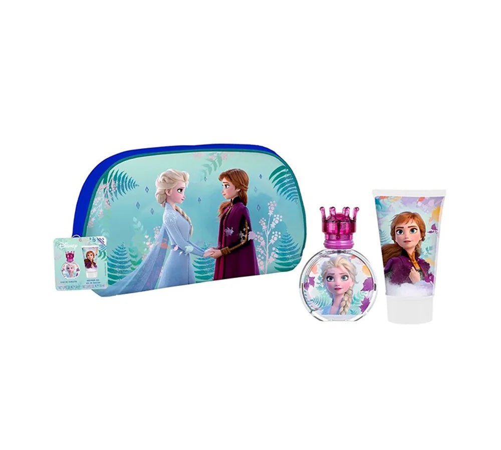 Frozen II 50ml EDT Plus Shower Gel Gift Set: Frozen II-themed perfume and shower gel set with colorful Frozen character artwork on the packaging.