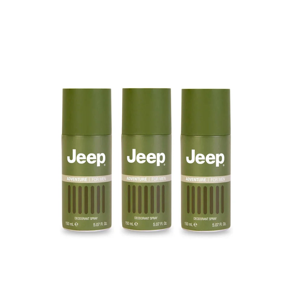 Jeep Adventure for Men Deodorant Spray 150 ml, Pack of 3