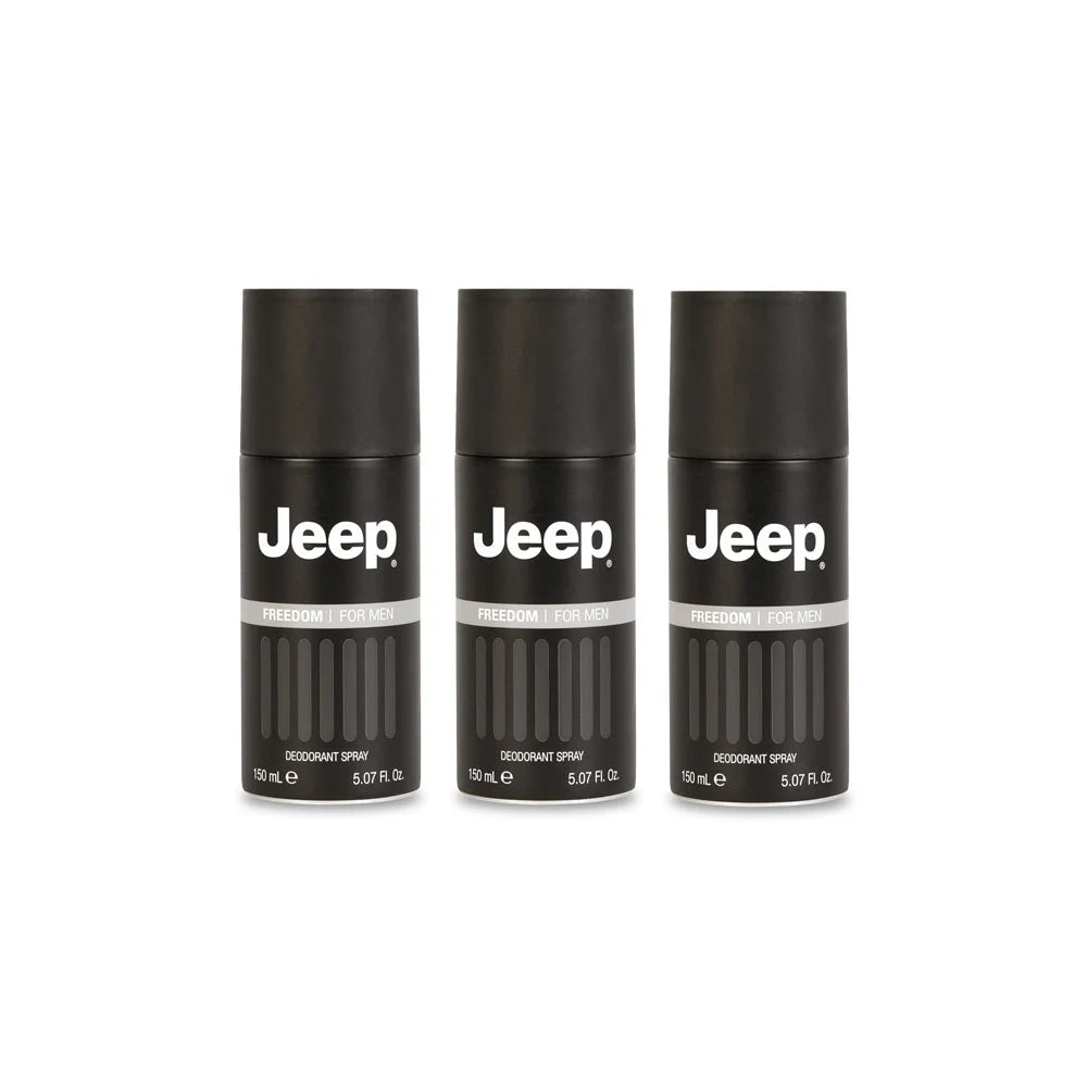 Jeep Freedom for Men Deodorant Spray 150 ml, Pack of 3