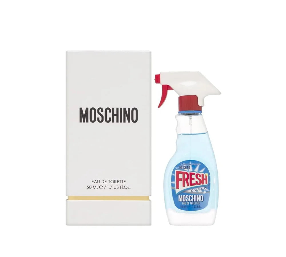 4. Moschino Fresh Couture Eau De Toilette 50ml - Moschino Fresh Couture EDT 50ml in playful cleaning spray-inspired bottle