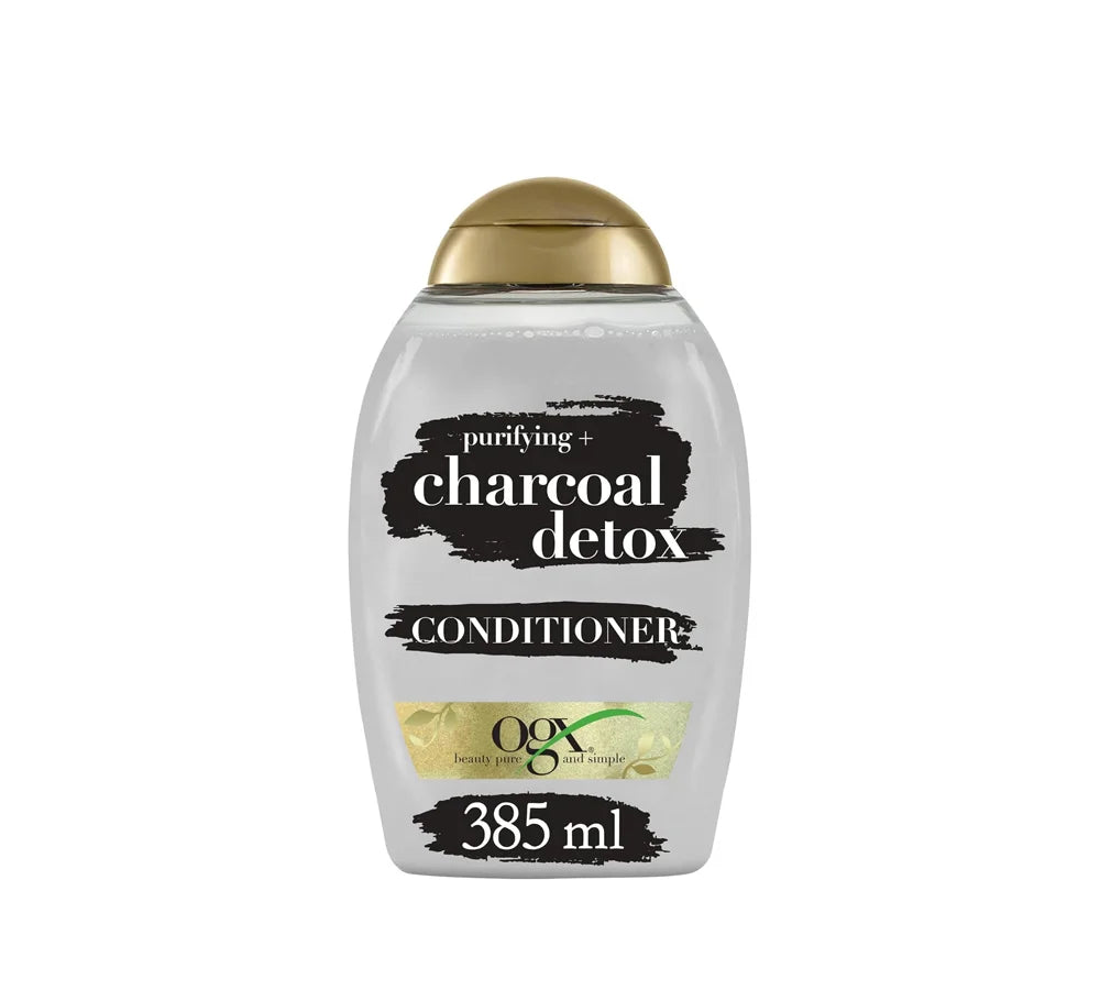 OGX Charcoal Conditioner, 385ml, formulated to cleanse and refresh oily and greasy hair.