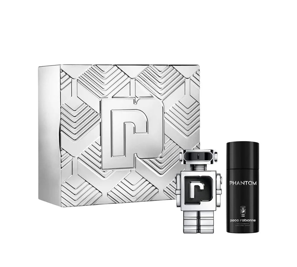 Paco Rabanne Phantom Men’s set with 100ml EDT spray and 150ml deodorant spray.