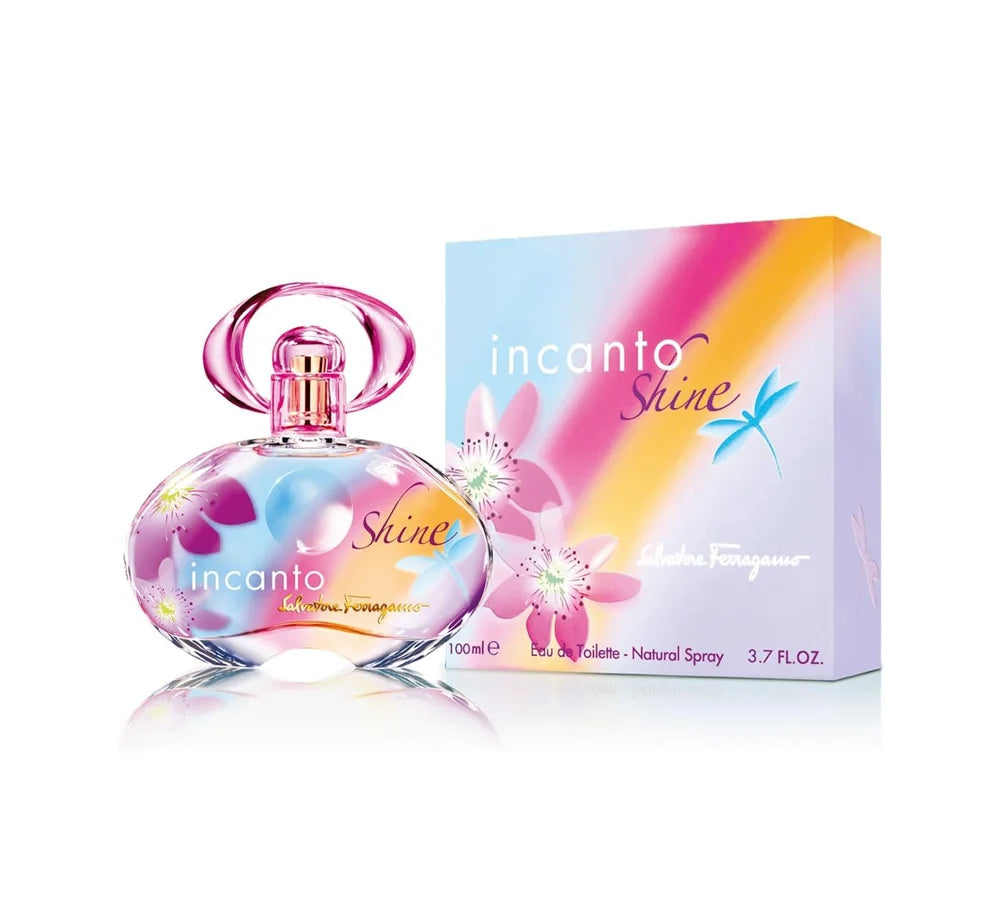 Salvatore Ferragamo Incanto Shine Eau De Toilette for Women 100ml colorful bottle.