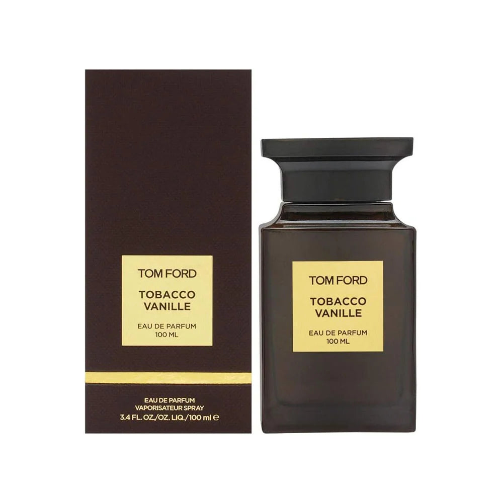 Tom Ford Tobacco Vanille Eau de Parfum 100ml featuring rich tobacco leaf, vanilla, and warm spicy accords.