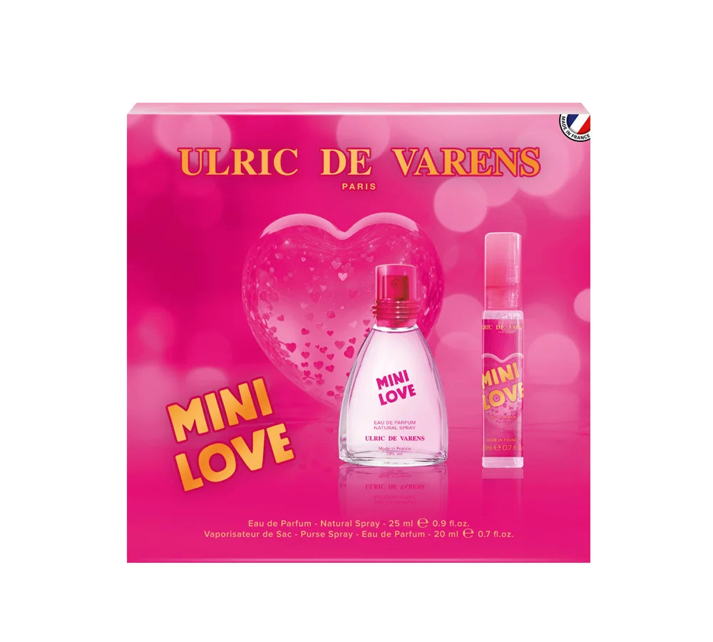 A romantic UDV Love Coffret gift set for women, with a heartwarming design and a selection of fragrances and body care products.