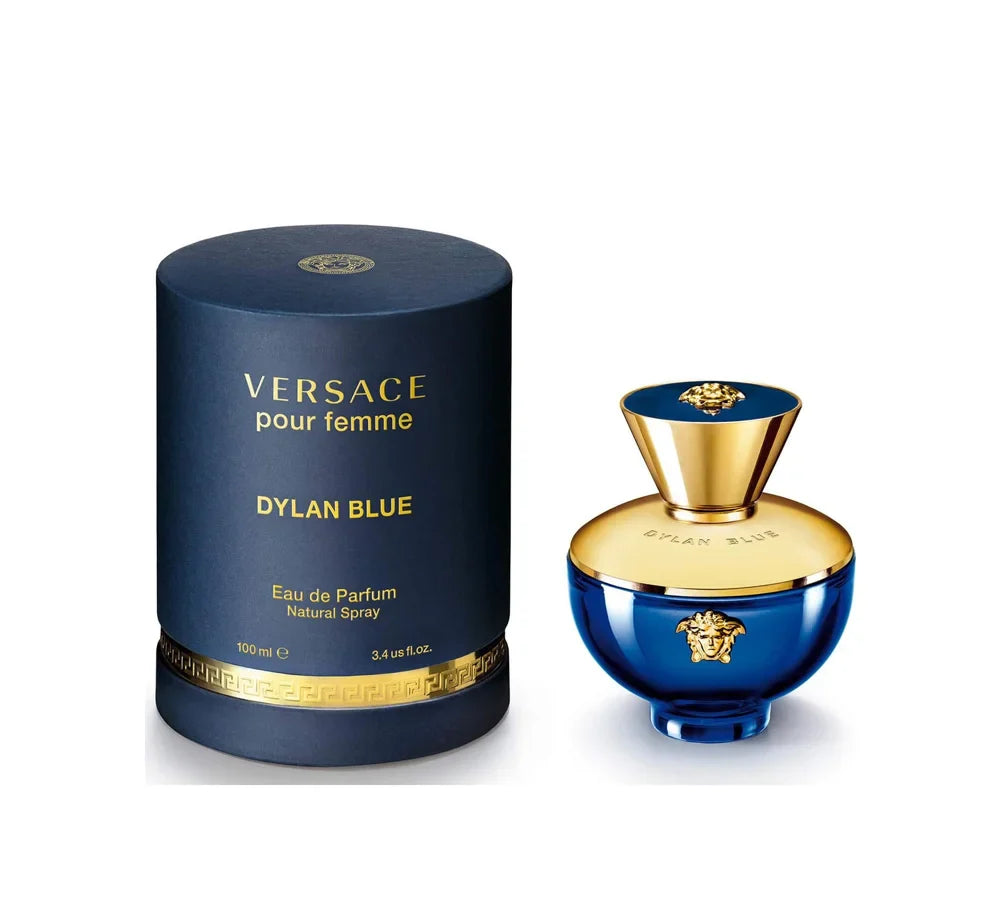 Versace Dylan Blue Pour Femme Eau de Parfum, 100ml, offering a fresh, floral aroma for women.