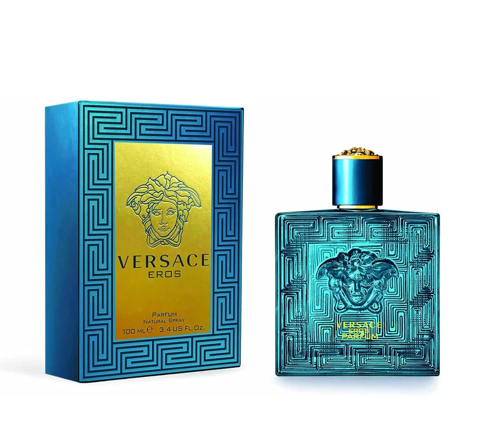 Versace Eros Eau de Parfum, 100ml, with aromatic, masculine notes in a bold fragrance.