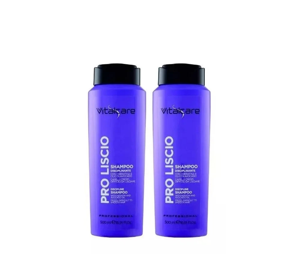 Vitalcare PRO Smoothing Shampoo, 500ml pack of 2, to tame frizz and smooth hair.
