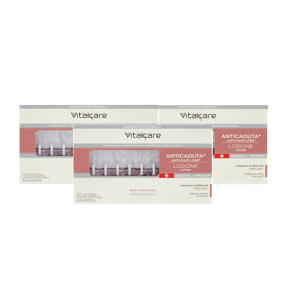 Vitalcare Swiss Anti-Hair Loss Treatment 10 Vials of 6ml, Pack of 3