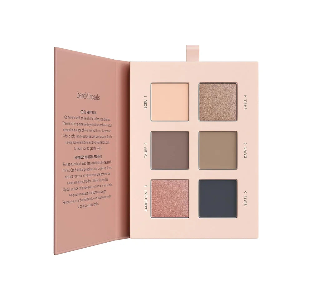 bareMinerals Mineralist Eyeshadow Palette 6x1.3g Ultranatural: Six-shade eyeshadow palette in a compact case featuring natural-toned colors.