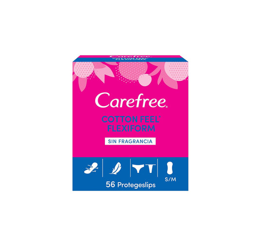 Carefree Cotton Feel -Flexiform- Fragrance-Free, 1 Pack of 56 Protegeslips