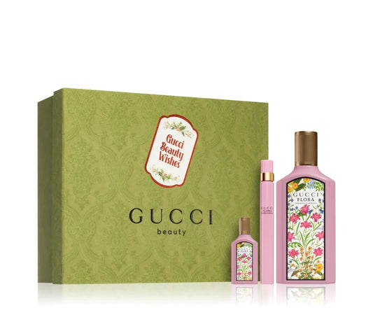 Gucci Flora Gorgeous Gardenia Gift Set for Women-EDP 100ml+EDP Mini 10ml+EDP Mini 5ml