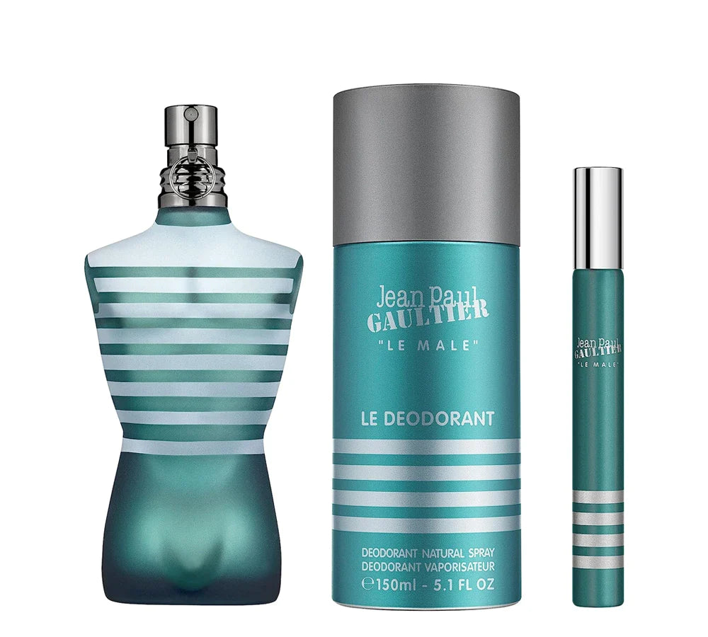 Jean Paul Gaultier Le Male Gift Set - EDT 75ml + EDT 10ml + Deo spray 150ml