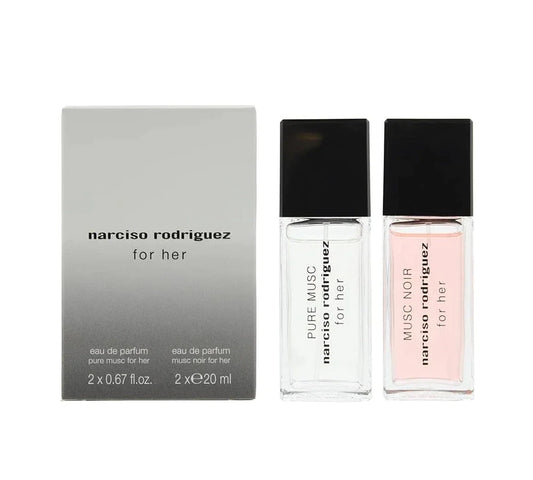 Narciso Rodriguez 2 Piece Gift Set: For Her Musc Noir EDP 20ml - For Her Pure Musc EDP 20ml