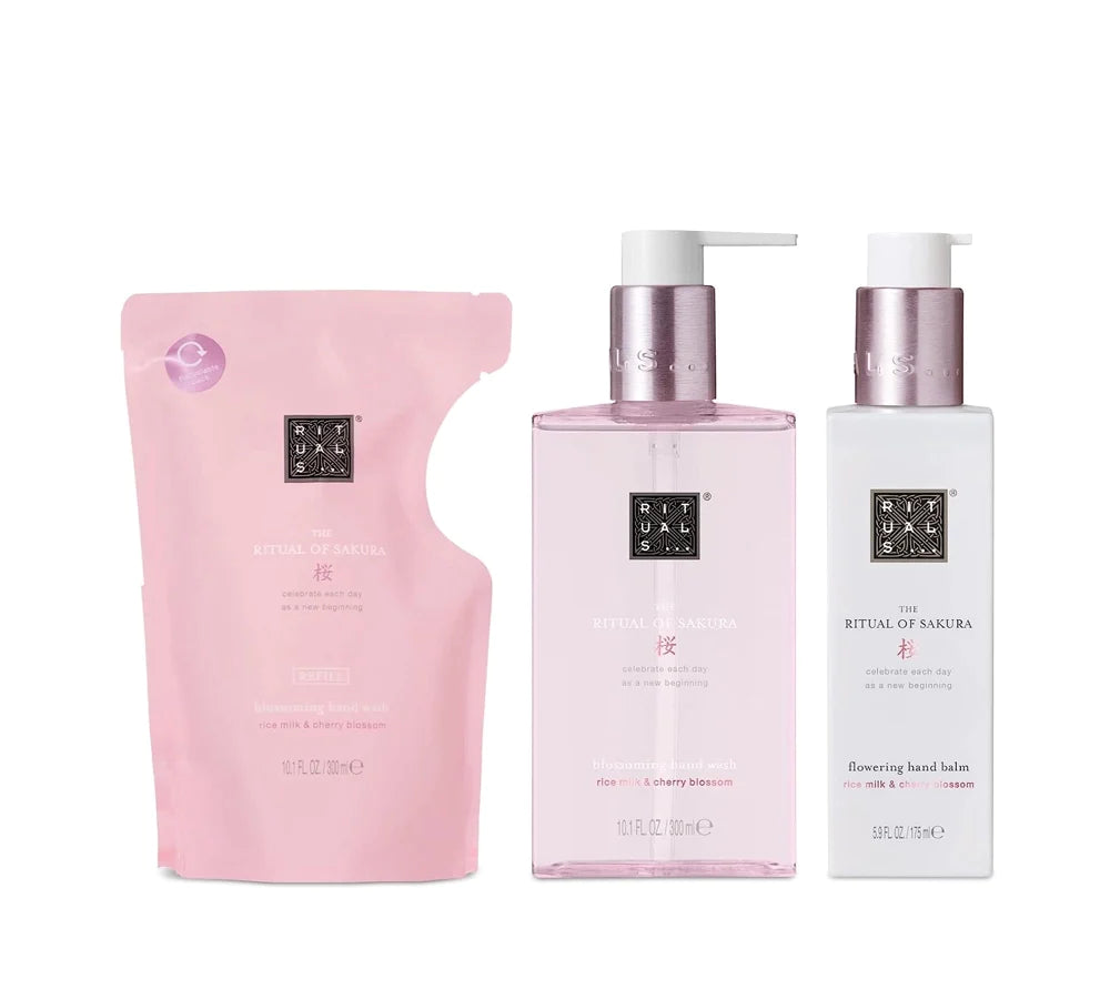 Rituals The Ritual of Sakura Hand Care Set-Balm 175ml+Hand Wash 300ml+Refill 300ml