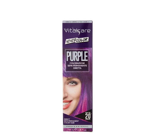 Vitalcare Vivid - Professional Semi-Permanent Hair Dye Purple Colour 100ml