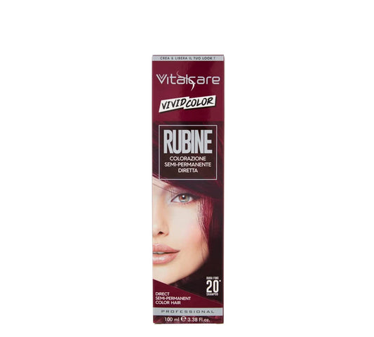 Vitalcare Vivid - Professional Semi-Permanent Hair Dye Ruby Colour 100ml