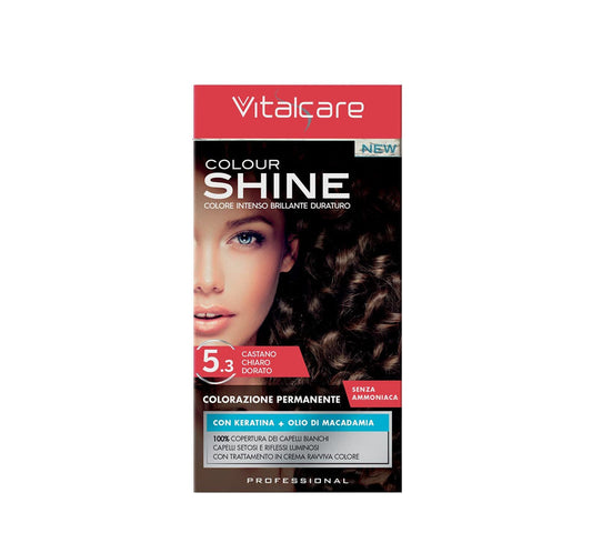 Vitalcare Colourshine - Professional Permanent Hair Dye Shade 5.3, Light Golden Brown
