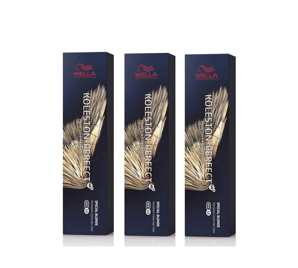 Wella Koleston Perfect ME+ KP Special Blonds 12/81 Hair Dye Special Blonde Pearl Ash, Pack of 3