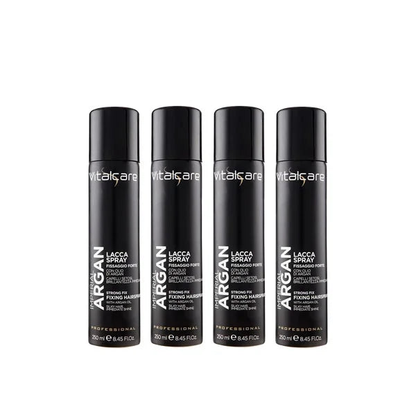 4x Vitalcare Imperial Argan - Spray Hairspray, Strong Fixing, Lacquer with Argan Oil, 250 ml
