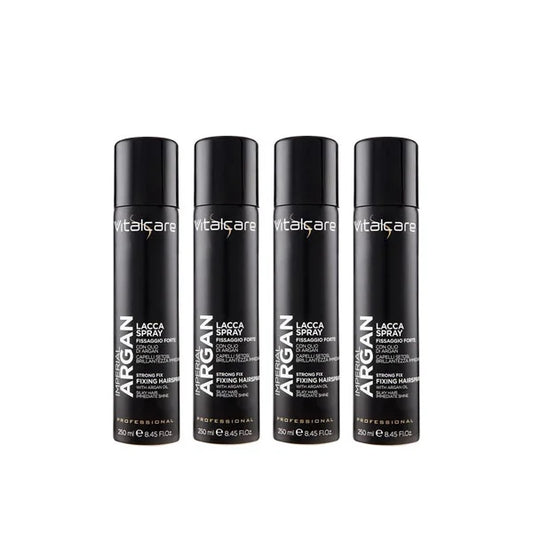 4x Vitalcare Imperial Argan - Spray Hairspray, Strong Fixing, Lacquer with Argan Oil, 250 ml
