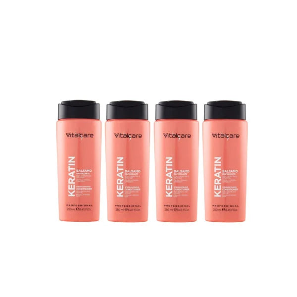 4x Vitalcare | Keratin - Strengthening Hair Conditioner, for Fragile and Stressed Hair, 250 ml