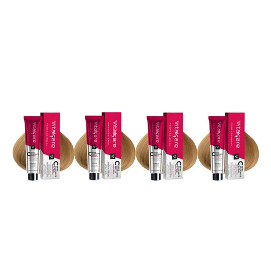 4x Vitalcare | Professional -Permanent Hair Dye, Shade 9/00, Very Light Blond 100ml