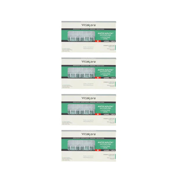 Vitalcare | Swiss - Anti-Hair Loss Treatment for Men, 10 Anti-Hair Loss Vials for Men of 6 ml Pack of 4