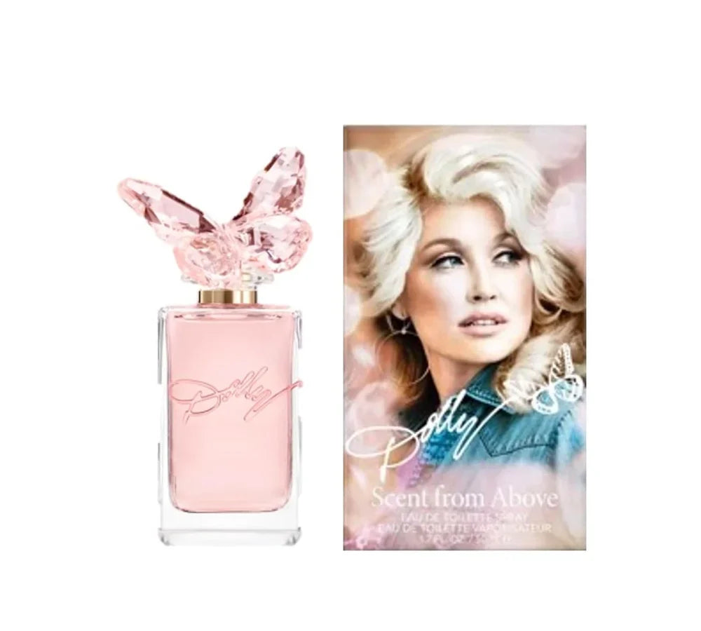 Dolly Parton Scent From Above Eau De Toilette 100ml elegant pink bottle.