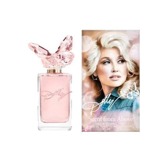 Dolly Parton Scent From Above Eau De Toilette 100ml elegant pink bottle.