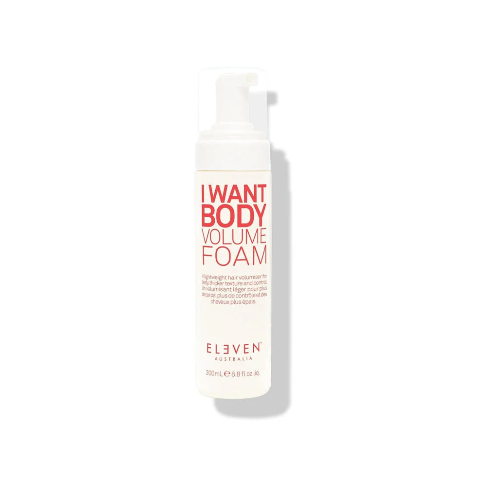 Eleven I Want Body Volume Foam 200ml lightweight styling foam for fuller, thicker hair volume