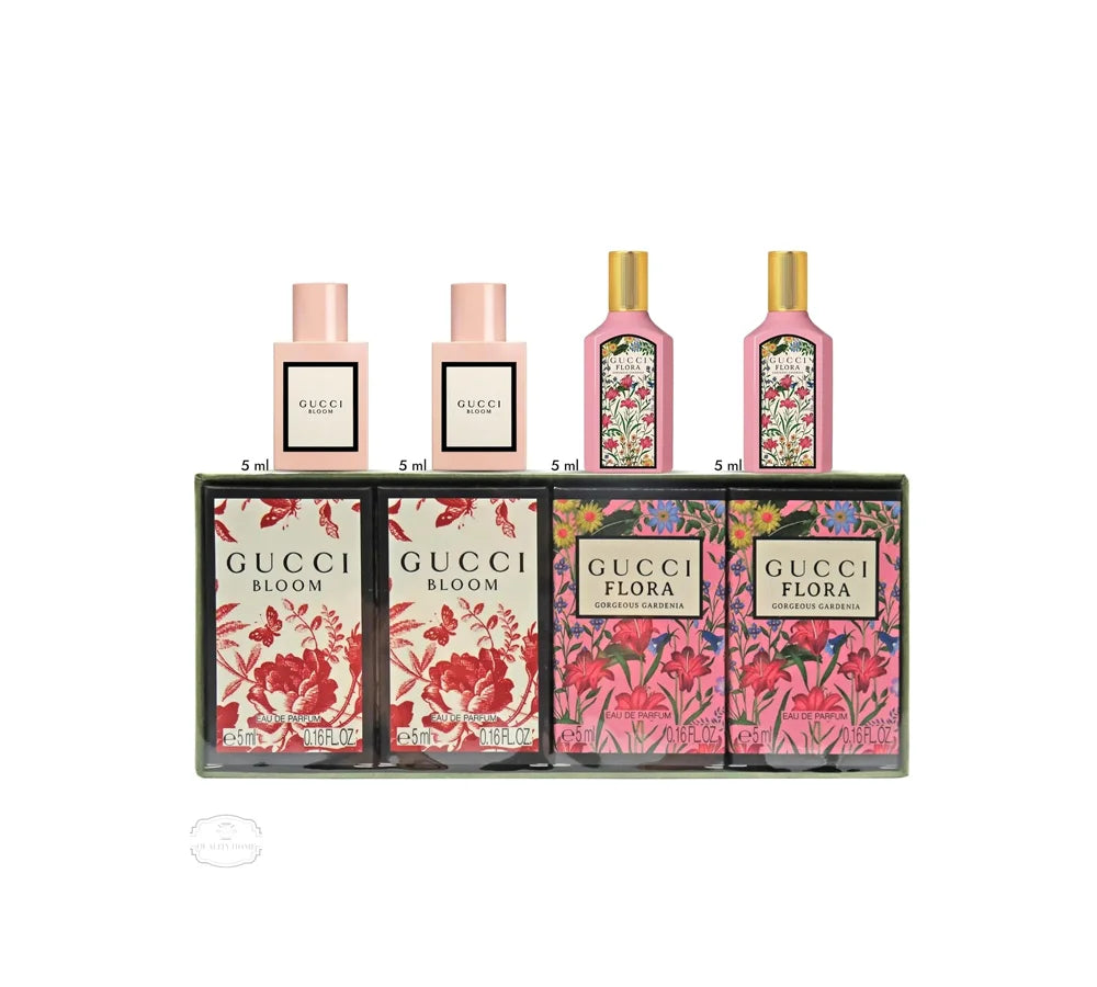 Gucci Women’s Perfume Gift Set with Bloom and Flora mini bottles.