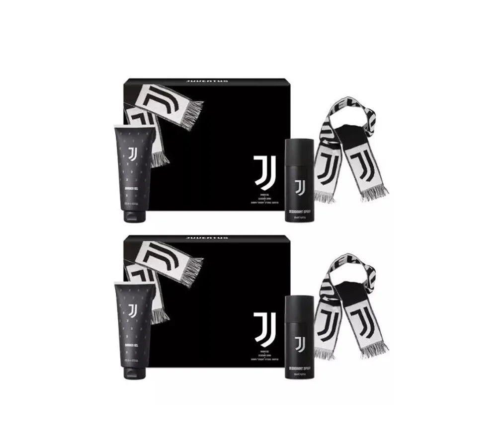 Juventus Set with Deodorant, Shower Gel, and Scarf, Pack of 2