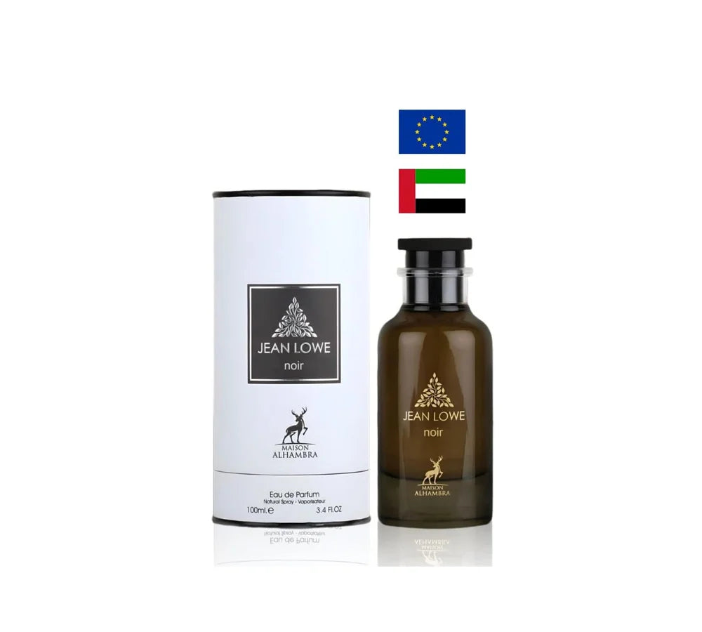 Jean Lowe Ombre 100ml Eau de Parfum by Maison Alhambra – A sophisticated fragrance in an elegant, dark glass bottle with gold accents, exuding luxury and depth. The design reflects the rich, mysterious essence of the scent inside.