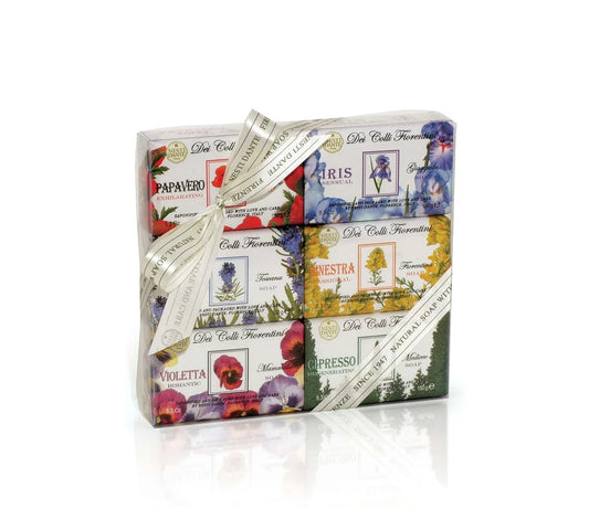 Nesti Dante Dei Colli Fiorentini luxury soap gift set with floral-themed packaging