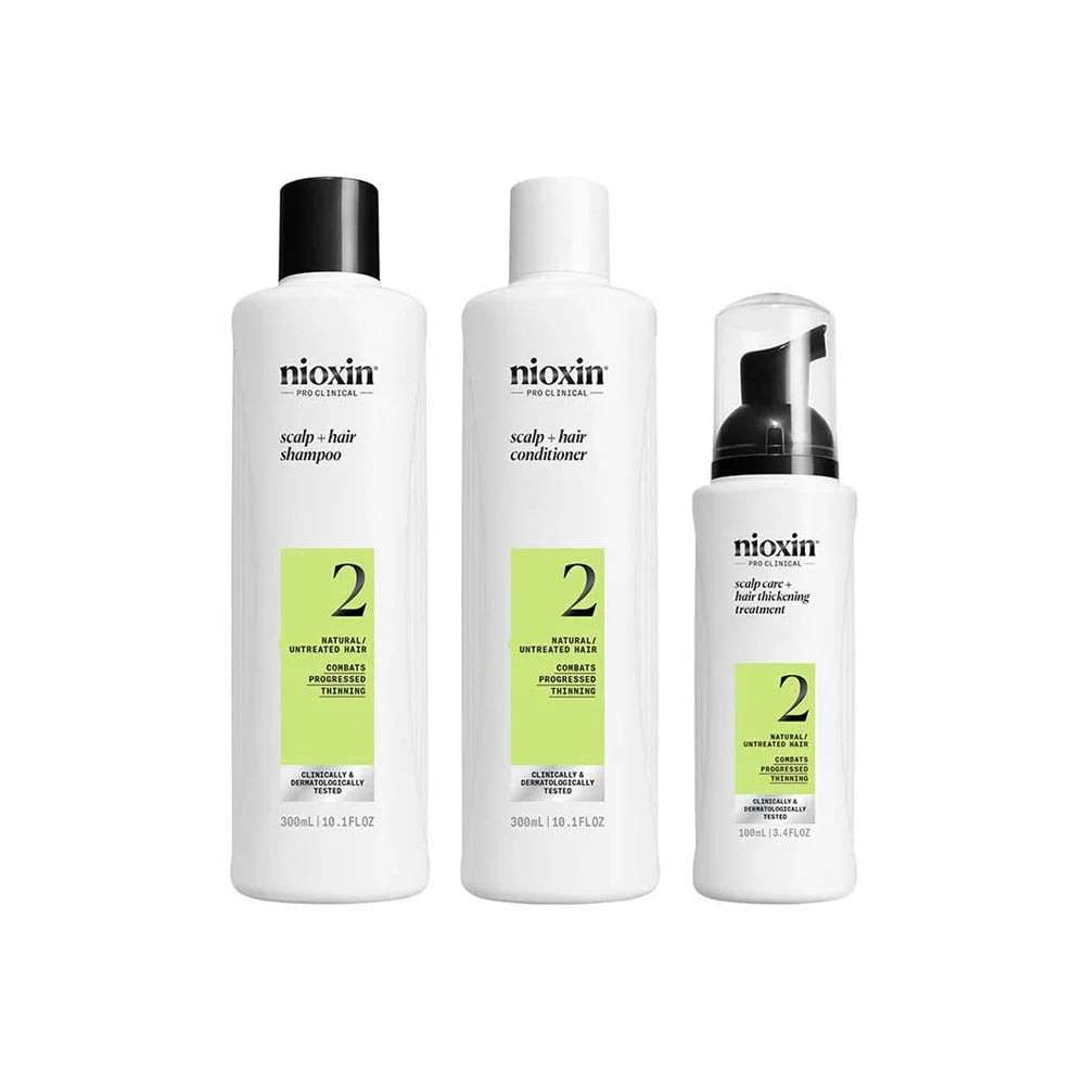 Nioxin Sistema 2 Kit Trifasico Shampoo 300ml Conditioner 300ml Treatment 100ml