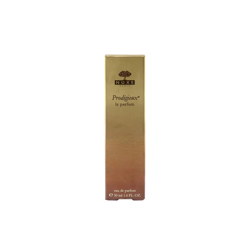 Nuxe Prodigieux Le Parfum 50ml bottle, elegant fragrance with warm floral notes.