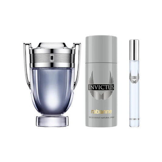 Paco Rabanne Invictus EDT 100ml GiftSet (Contains 100ml EDT,150ml Deo Spray and 10ml Travel Spray)