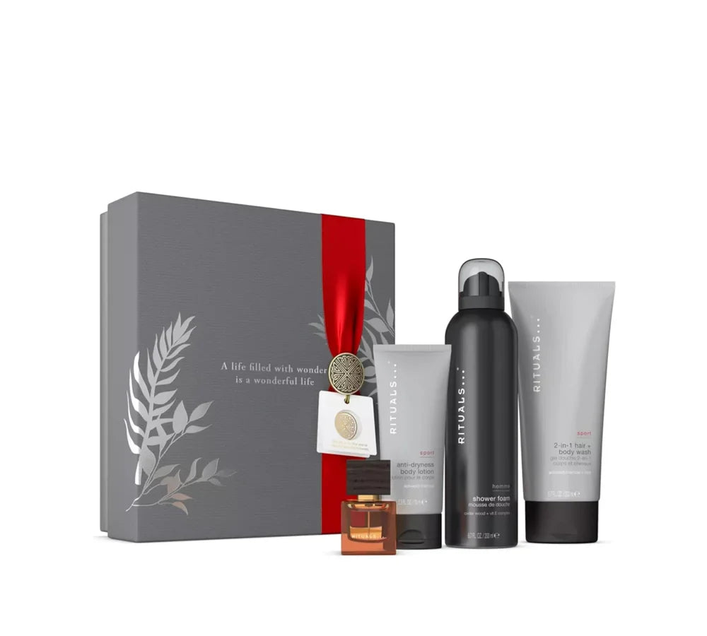 RITUALS men’s grooming gift set with shower gel, shampoo & body wash, lotion, and EDP
