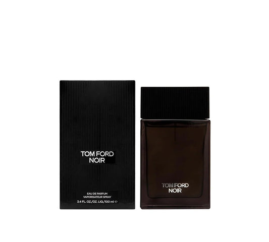 Tom Ford NOIR FOR MEN Eau De Parfum Spray 100ml EDP – A sleek, black ribbed glass bottle with a minimalist design, exuding an air of mystery and sophistication.