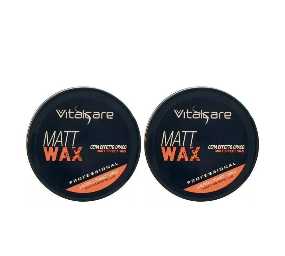 Vitalcare Matte Effect Hair Wax, 100ml pack of 2, for a natural, matte hairstyle finish.