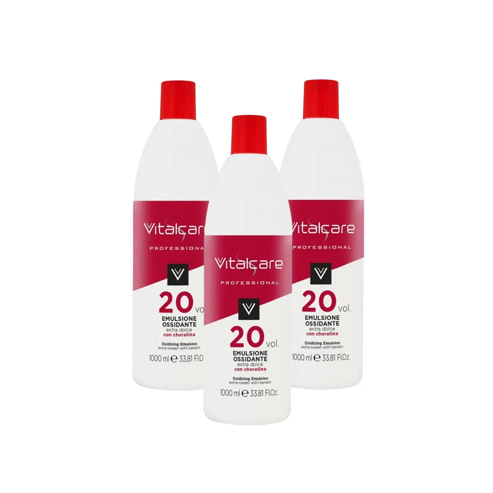Vitalcare 20 Volume Oxidizing Emulsion 1000ml, Pack of 3