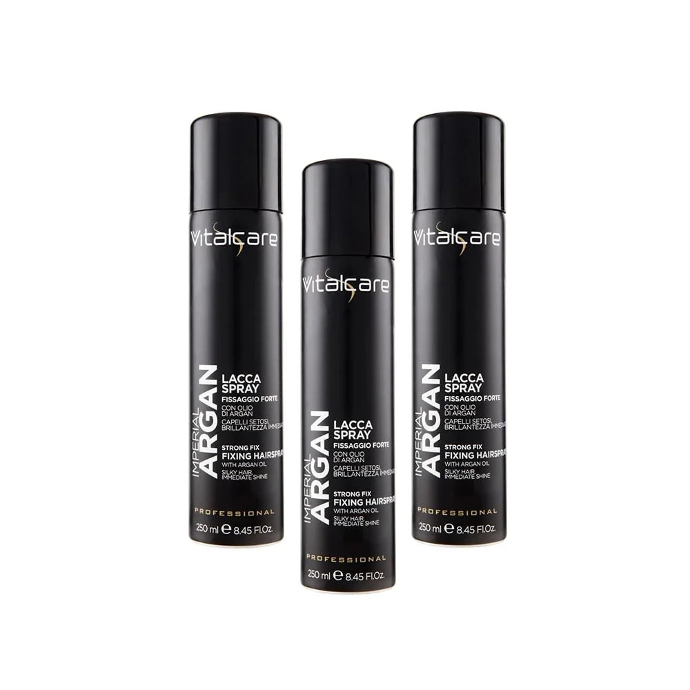 Vitalcare Imperial Argan Strong Fix Hair Spray 250ml, Pack of 3