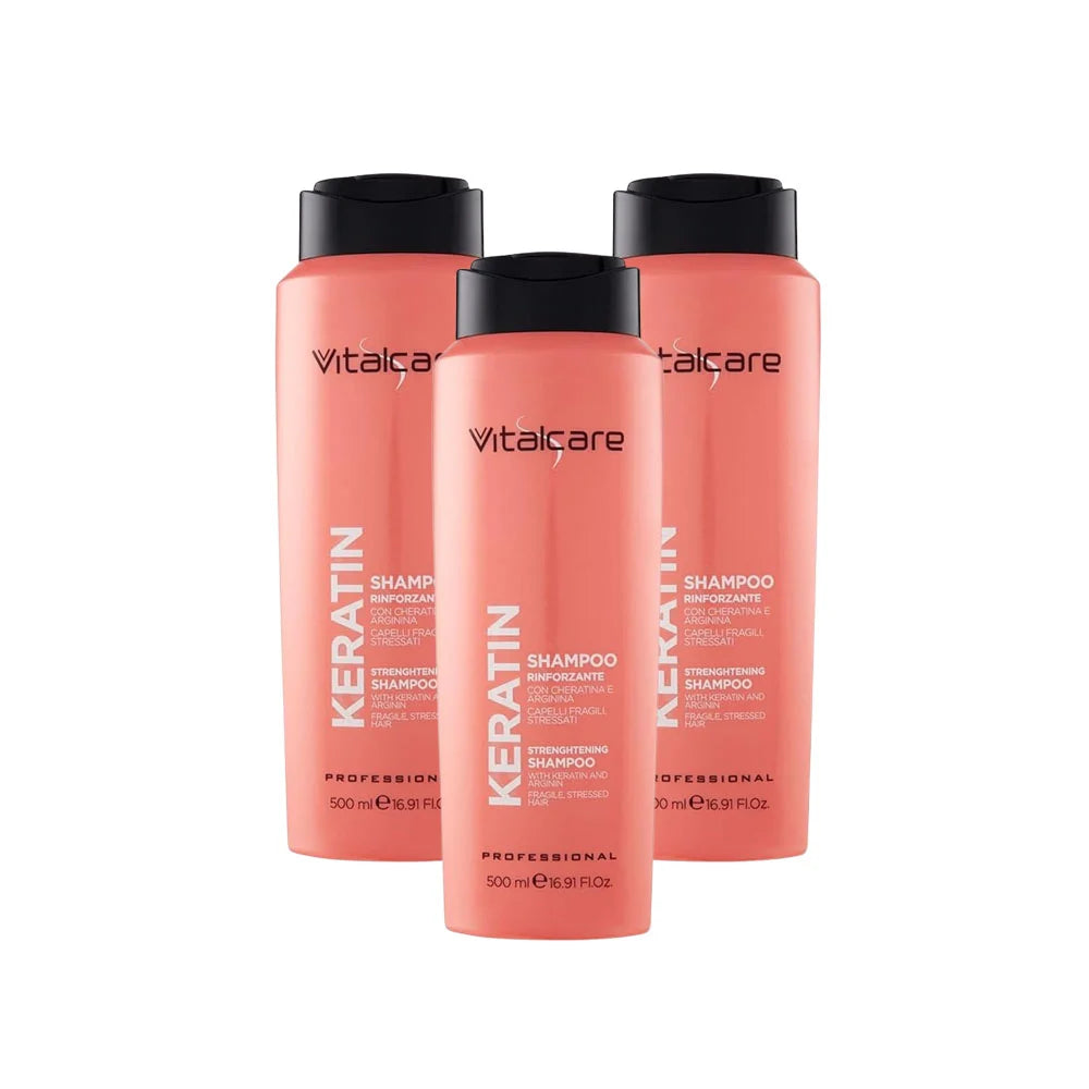 Vitalcare Keratin Strengthening Shampoo 500 ml, Pack of 3