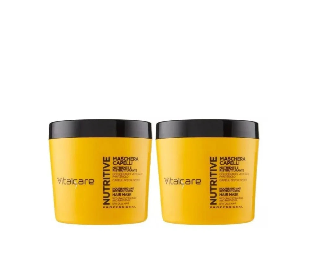 Vitalcare Nourishing Hair Mask, 500ml pack of 2, to deeply hydrate and repair hair.
