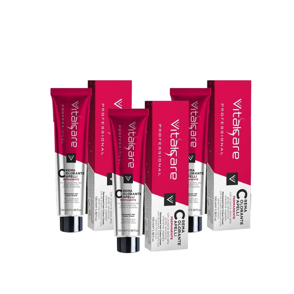 Vitalcare Permanent Colouring Cream 4/00, Chestnut 100 ml Pack of 3