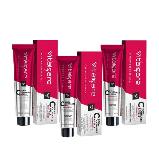 Vitalcare Permanent Colouring Cream 7/4, Blond Auburn 100 ml, Pack of 3