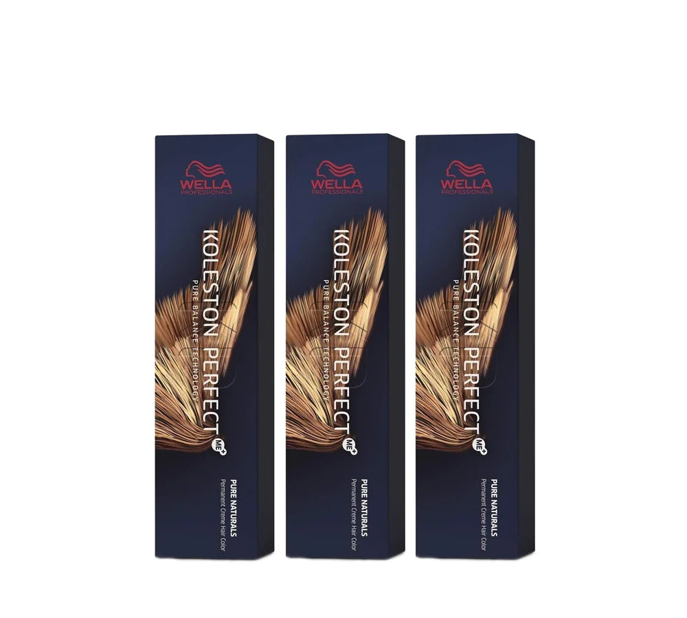 Wella Koleston Perfect Me+ KP Deep Browns 4/77 Medium Brown Intense, Pack of 3